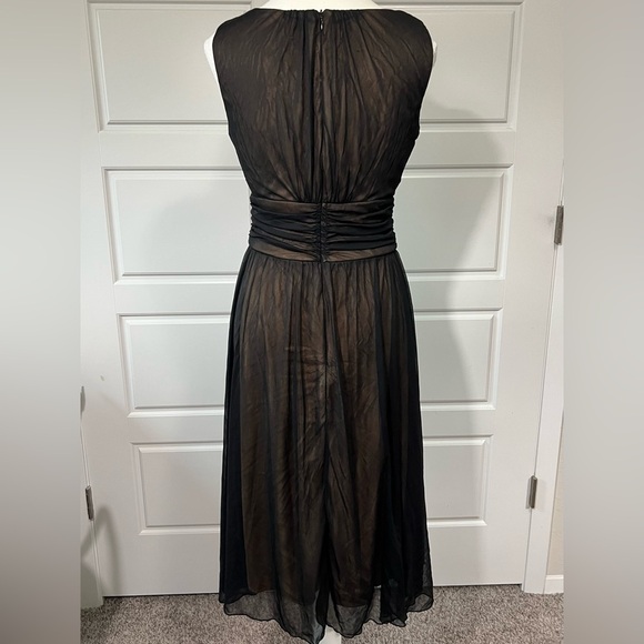 Connected Apparel Black Tulle Midi Dress Sleeveless V-Neck Party Evening Size‎ 6 - Picture 4 of 6